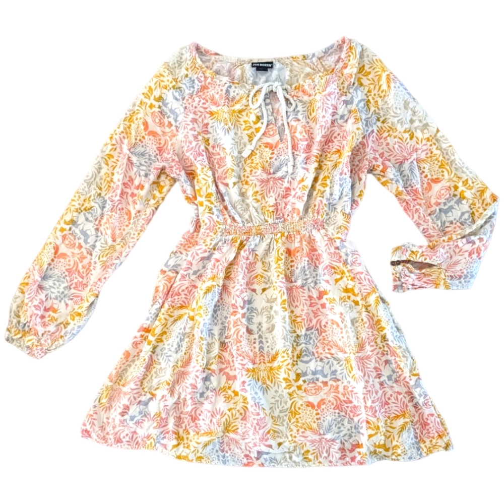 5 for $25 Boho Floral Horse Print Cinch Waist Peasant Sleeve Flare Dress